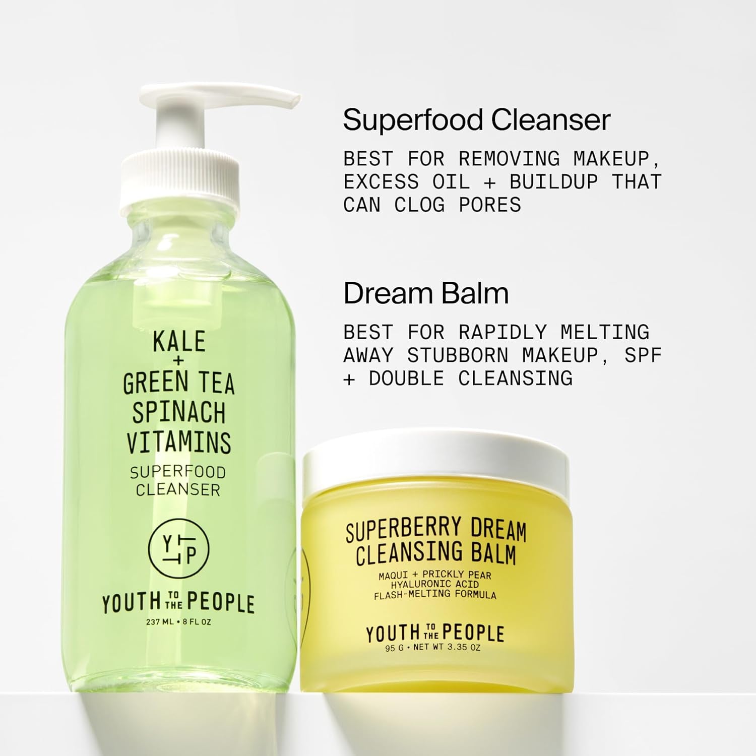 Superfood Cleanser - Kale and Green Tea Cleanser - Gentle Face Wash, Makeup Remover + Pore Minimizer for All Skin Types - Vegan (8Oz)