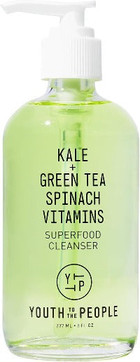 Superfood Cleanser - Kale and Green Tea Cleanser - Gentle Face Wash, Makeup Remover + Pore Minimizer for All Skin Types - Vegan (8Oz)